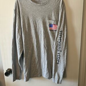 Vineyard Vines Heather Gray Long Sleeve Tee